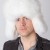 Arctic white fox fur hat - Russian style